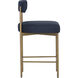 Seneca 36.5 inch Antique Brass / Arena Navy Counter Stool